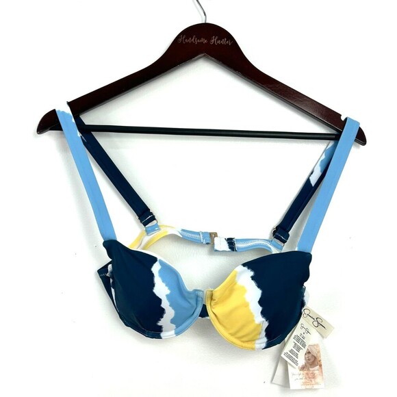 New Jessica Simpson Womens Sz S Smooth Sailing Tie Dye Underwire Bikini Top T3 - Picture 5 of 10